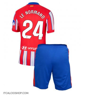Atletico Madrid Robin Le Normand #24 Prima Maglia Bambino 2024-25 Manica Corta (+ Pantaloni corti)
